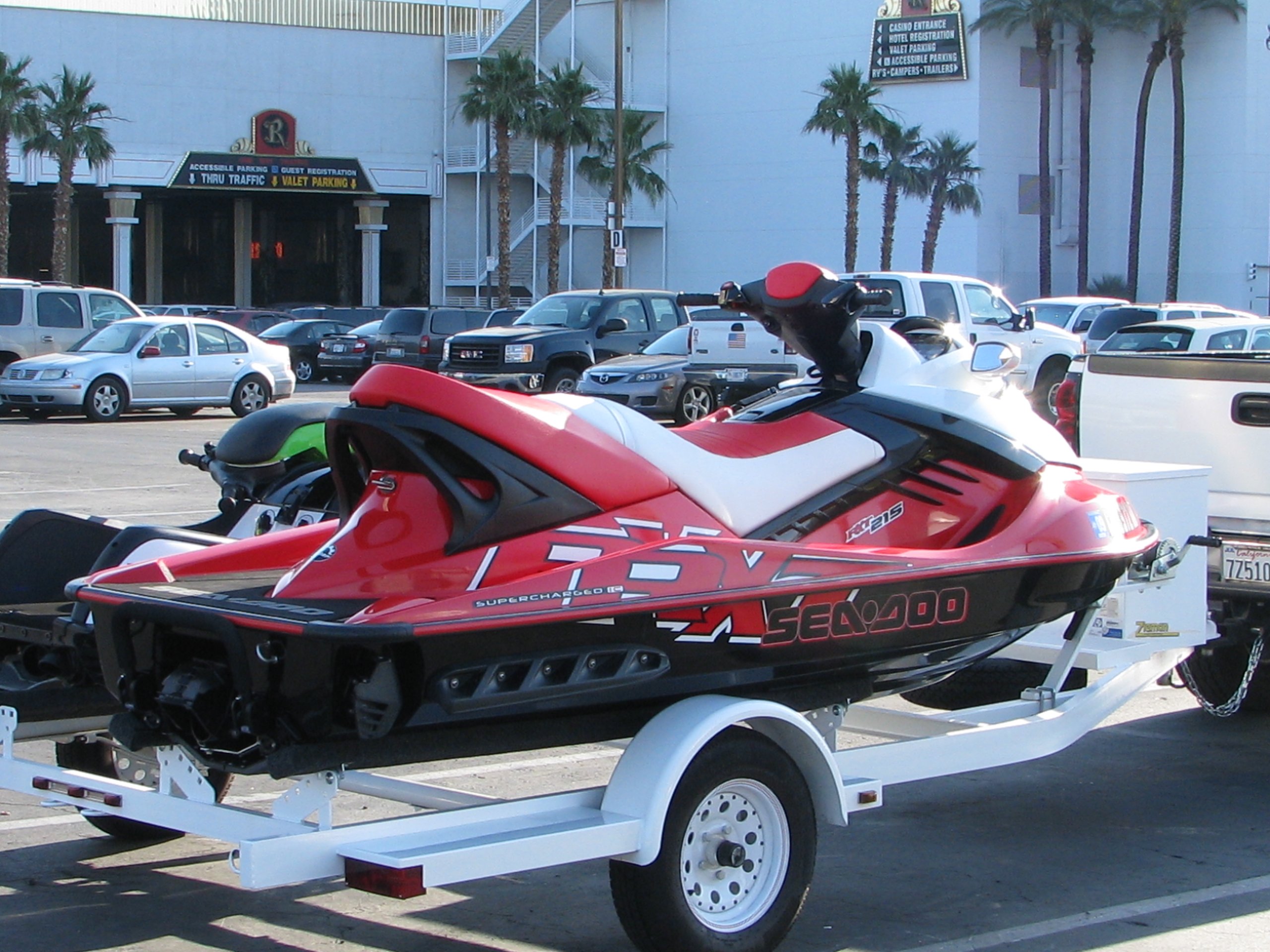 Sea-Doo jet ski on a trailer